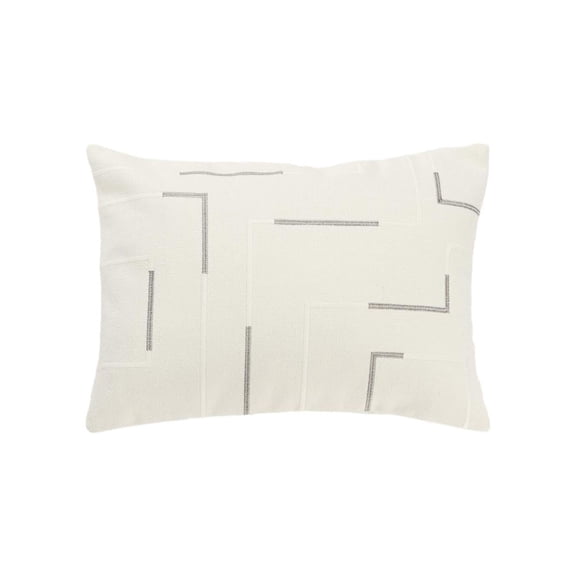 Rizzy Home Cotton Offset Stripe Silver 14"X20" Pillow Cover 2 Pack