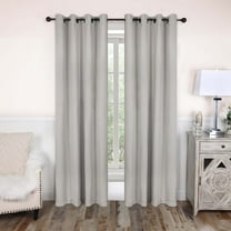 Superior Blackout Solid Light Filtering Grommet Curtain Panel Set, 52"X 84", Chrome