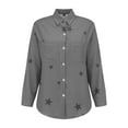 thumbnail image 6 of Yigetop Women Button Down Shirt, Women's Fashion Spring Summer Casual Long Sleeve Loose Shirt Top Womens Long Sleeve Button Down Shirts Grey M, 6 of 9