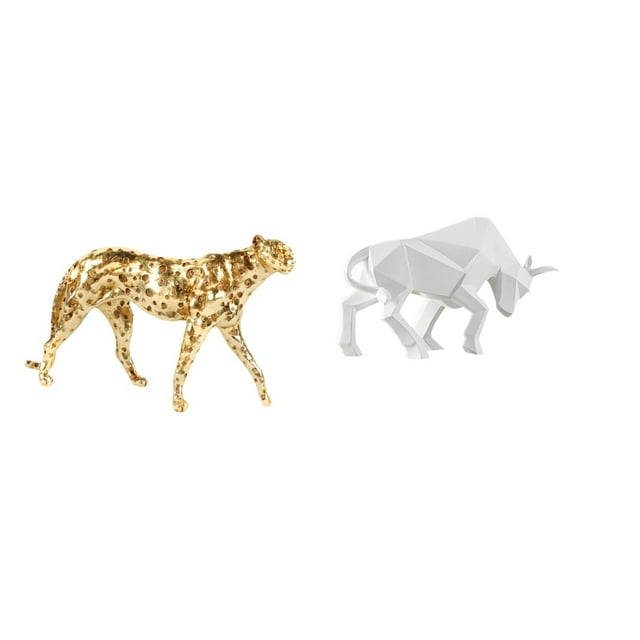 Escultura de resina de dorado, figura decorativa para centro de mesa, adorno para oficina, hogar, entrada, escritorio.