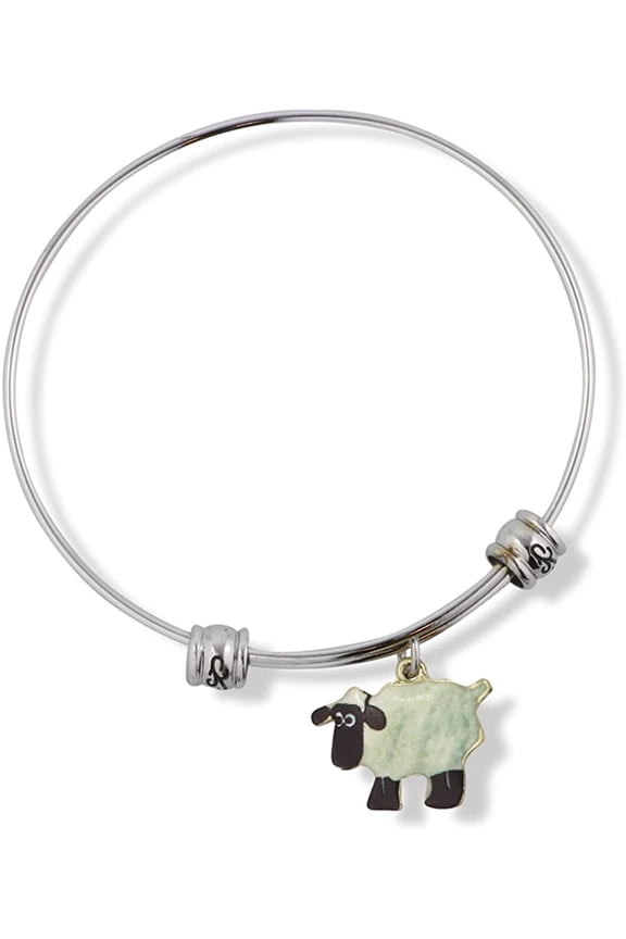 Sheep with Black head and green body Fancy Charm Bangle