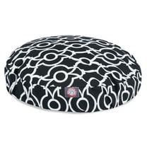 Majestic Pet Athens Round Dog Bed Treated Polyester Removable Cover Black Large 42 x 42 x 5