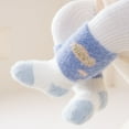 thumbnail image 3 of CUZIBR Girls Socks Winter Thickened Warm Fuzzy Socks First Walking Shoes Floor Ankle Socks 3D Lovely Cartoon Pattern Slipper Socks,Blue,18 -24 Months, 3 of 7