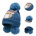thumbnail image 6 of Winter Hat for Kids Toddler Children, Girls Beanie with Double Pom Pom Warm Fleece Lined, Girls Accessories Knit Beanies Cap, 6 of 8
