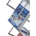 thumbnail image 4 of Portable Literature Stand, Double Sided Floor Display, 5 Pockets For A4 and 8.5x11 Documents, 58"h Folding Magazine Stand with Accordion-Like Design – Silver, Aluminum (ZZLITG7B), 4 of 6