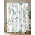 thumbnail image 4 of Fsddascl Green Branches Leaves Shower Curtain Set - 60" x 72" Washable Bathtub Curtain with 12 Hooks, Spring Summer Botanical Pastoral Waterproof Fabric Stall Shower Curtains for Bathroom/Bathtub, 4 of 6