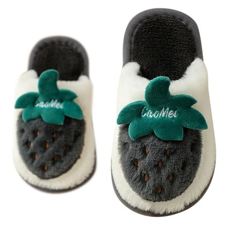

Cartoon Strawberry Pattern Bedroom Slippers For Kids Cotton Slippers Girls Boys House Slippers Winter Warm Indoor Shoes