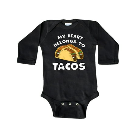 

Inktastic My Heart Belongs to Tacos Gift Baby Boy or Baby Girl Long Sleeve Bodysuit