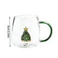 thumbnail image 3 of Glass Christmas Tree Mug, Transparent 3D Design Beverage Cup, Holiday Gift Cup, 3 of 7