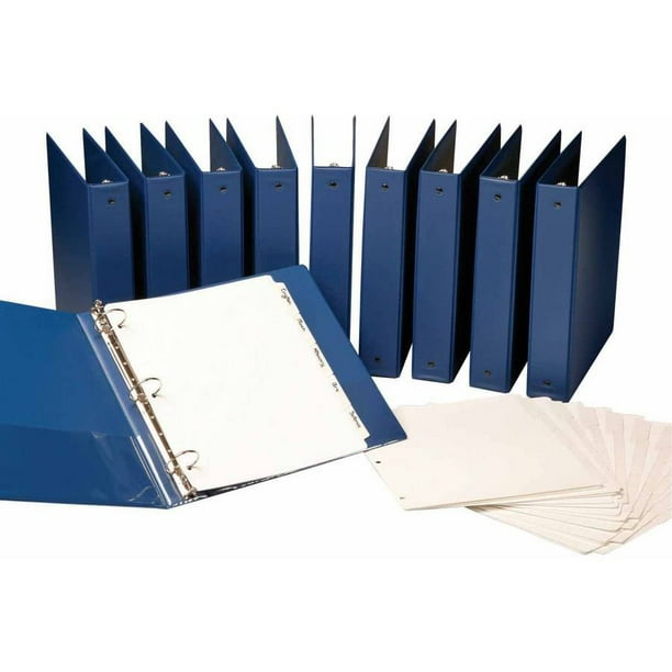 Samsill Round Ring Binder with Index Dividers, 11/2 Inches, Blue, Pack