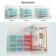Hotiary Clear Plastic Shoe Boxes Stackable Storage Container Organizers, Multi-Color