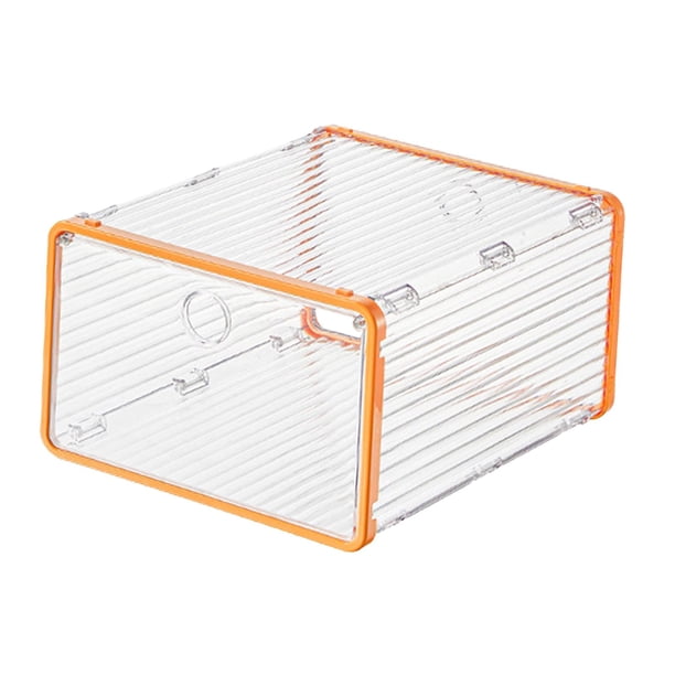 Caja grande para guardar zapatos, contenedor transparente, organizador de zapatos apilable, apertura lateral, amarillo