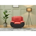 thumbnail image 6 of Kingway Furniture Zebra Upholstered Modern Faux Leather Chair in Black/Red, 6 of 7
