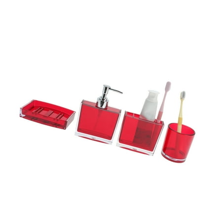 Vocoste 1 Set Lightweight Bathroom Accessories Set for Bathroom Vanities Red