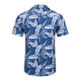 thumbnail image 4 of COOFANDY Mens Hawaiian Shirt Short Sleeve Buttoon Down Shirts Casual Tropical Floral Summer Linen Shirts Palm Leaf-blue M, 4 of 5