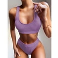 thumbnail image 2 of Hinvhai Swimsuits for Women,Women Bandeau Bandage Bikini Set Push-Up Brazilian Swimwear Beachwear Swimsuit Purple M(M), 2 of 6