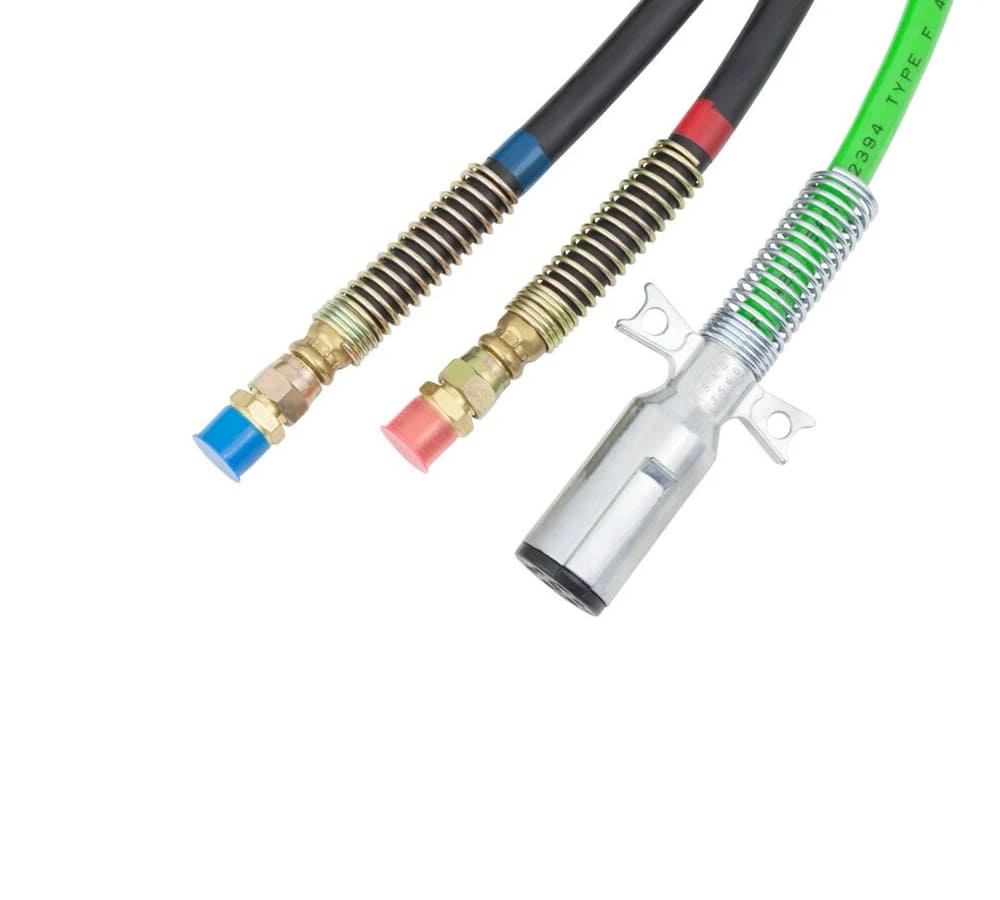 (2 Pack) 3-in-One Rubber Air Hose Electrical Cable Wrap 12' Air Line Hose