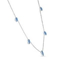 thumbnail image 2 of Pompeii 14k White Gold Blue Moonstone Station Necklace By The Yard Design 18" (,), 2 of 3