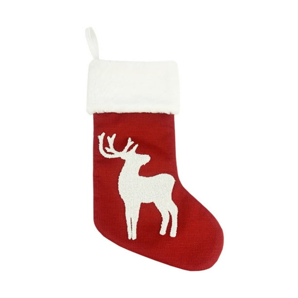 pstuiky Bordes para calcetines navideños, decoraciones navideñas, bolsas de regalo, calcetines navideños de copos de nieve de 45 cm, regalos navideños colgantes