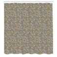 thumbnail image 2 of Ambesonne Vintage Shower Curtain, Baroque Floral Swirls Print, 69"Wx84"L, Cocoa, 2 of 4