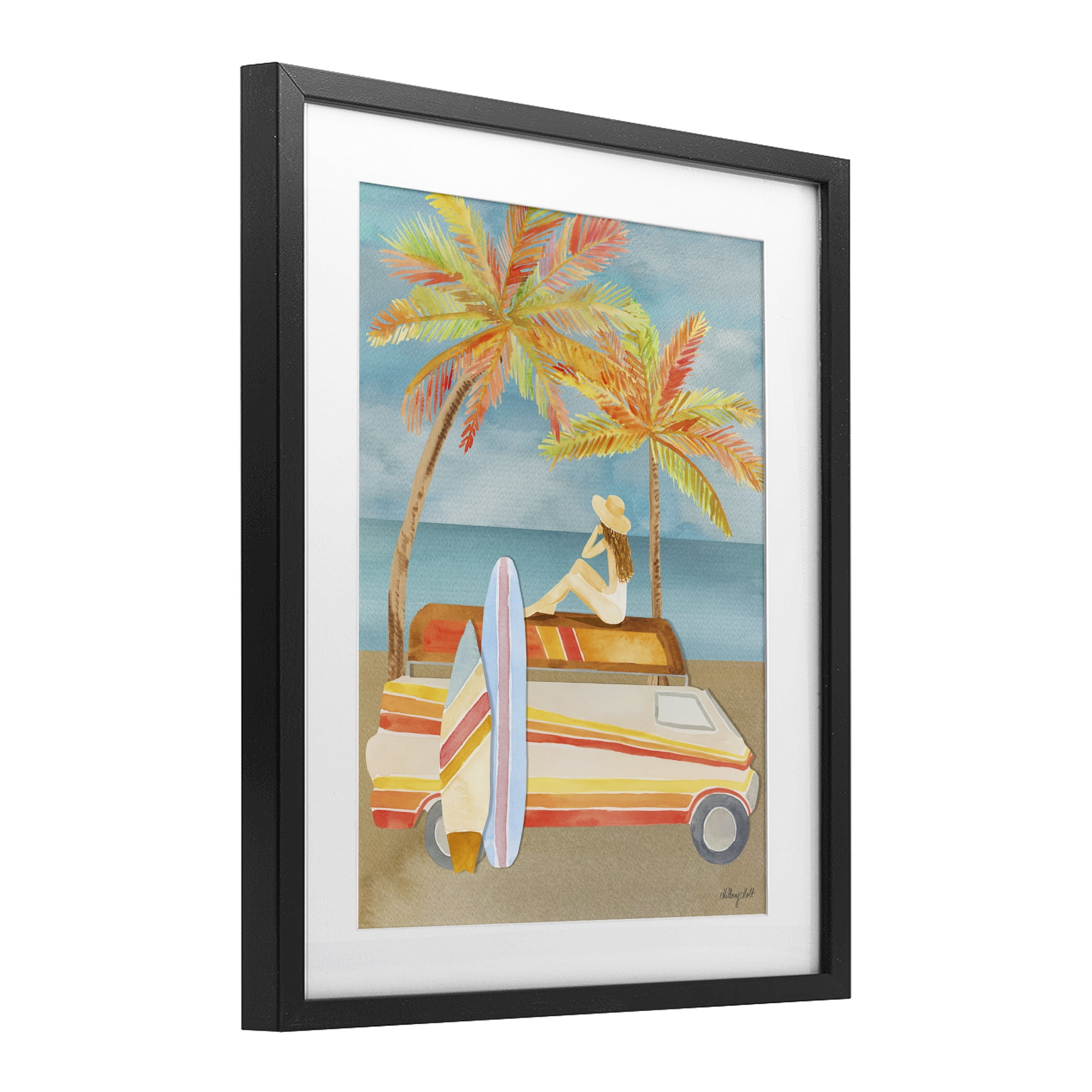 Stupell Industries California Road Trip Black Framed Print Under Glass, design by Hillary Holt