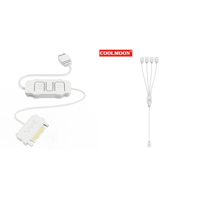 Controlador ARGB 5V 3PIN A SATA Cable Extensión Interfaz para Ventilador Caja PC () Blanco