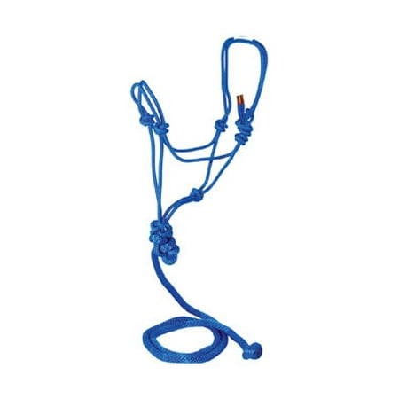 Halti Halter - Hamilton Halter Company-Adult Horse Rope Halter With Lead- Blue Average Horse