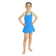 thumbnail image 4 of Aislor Kids Youth Girls 2 Pieces Gym Workout Sports Suit Sports Dress with Shorts Bottoms Tennis Clothes Set Blue 8, 4 of 7