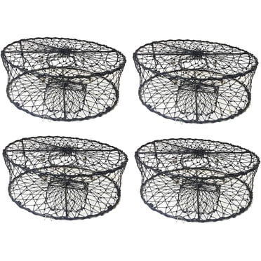 Lot de 4 Pièges à Crabes Pliables 30"x10 Pouces avec 3 Ressorts en Acier Inoxydable Durable