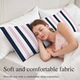 thumbnail image 5 of Pink Navy Blue Striped Body Pillow Covers 20"x60", Farmhouse Stripe Art Soft Brushed Microfiber Breathable Throw Pillow Covers, Decorative Pillowcase with Zipper for Couch Sofa Bedroom Living Room, 5 of 9