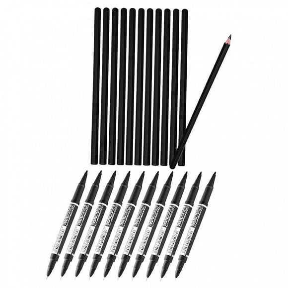 10x Double Ended Marker Pen + 12x Black Tattoo Stencil Pencil - Tattoo Accessory