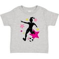 thumbnail image 3 of Inktastic Girl Playing Soccer- Pink and Yellow Stars Girls Toddler T-Shirt, 3 of 5
