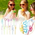 thumbnail image 6 of 1/5/10pcs Curly Silly Drinking Straws Assorted Colors Fun Kids Party H1N0, 6 of 8