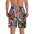 thumbnail image 3 of Jean Michel Basquiat Men's Beach Shorts Quick Dry Athletic Workout Swim Shorts Elastic Waist Drawstring Summer Shorts, 3 of 5
