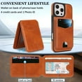 thumbnail image 4 of Compatible with Magsafe 2 in 1 Detachable for iPhone 15 Pro Max Wallet Case with Card Holder Women Men, Magnetic PU Leather RFID Blocking Flip Kickstand Credit Slots,for iPhone 15 Pro Max, Lightbrown, 4 of 11