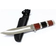 thumbnail image 3 of 10" STAINLESS STEEL WOOD HANDLE HUNTING KNIFE Survival Skinning Bowie Camping, 3 of 6