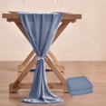 thumbnail image 1 of 2pcs Chiffon Table Runner Bulk 29x120 Inches Rustic Wedding Table Runner for Bridal Shower Wedding Party,2 Pieces,Dusty Blue, 1 of 7