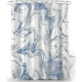 thumbnail image 2 of Blue Marble Shower Curtain - 100% Polyester Fabric Shower Curtains for Bathroom, Waterproof & Anti-Rust Grommet (72 x 84 inches，LightBlue), 2 of 6