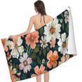 thumbnail image 2 of PHYHOO Cartoon Cute Floral with LeafsMicrofiber Beach Towel for Adult Quick Dry Sand Free Lightweight Oversized Ultra Soft Skin-Friendly Swim Pool Travel Picnic Shower Bath Towel Blanket 30x60in, 2 of 8