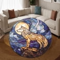 thumbnail image 3 of Circle Area Rug, Wolf Moon Washable Non-Slip Floor Carpet, Soft Rug for Living Room Bedroom Decor 31 Inch, 3 of 6
