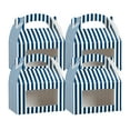 thumbnail image 2 of Restaurantware Gable Gift Boxes Pack of 100 Paper Treat Boxes 6 x 3.5 x 3.5 Inches With Window, Disposable Blue and White Containers, Freezer-safe, For Weddings or Birthdays, 2 of 11