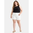 thumbnail image 3 of Terra & Sky Women's Plus Size Denim A-line Short, 5" Inseam, Sizes 16W-24W, 3 of 5