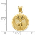 thumbnail image 3 of 14K Yellow Gold Charm Pendant 23.5 mm 16 Polished & Diamond-Cut Corpus Circle, 3 of 4