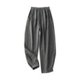 thumbnail image 5 of Bovxnpu Summer Womens Plus Size Pants, Women Casual Wide Leg Jeans, Women's Fashionable And Comfortable Solid Color Casual Large Cropped Pants L, 5 of 6