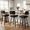 Black-26in, variant on Firmoz Swivel Upholstered Bar Stool, Faux Leather 26” Counter Height Pub Chairs with Solid Wood Legs, Beige