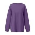thumbnail image 7 of Womens Oversized Sweatshirt Crewneck Sweater Casual Fall 2026 Fleece Lined Stretchy Hoodies Basic Comfort Clothes Loose Maternity Workout Gym Lounge Wear Winter Airport Fashion Purple S, 7 of 7