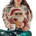 thumbnail image 2 of Craaazy Men and Women's Christmas Graphic Print Casual Crewneck Long Sleeve Vacation Party Tops Gifts, 2 of 7