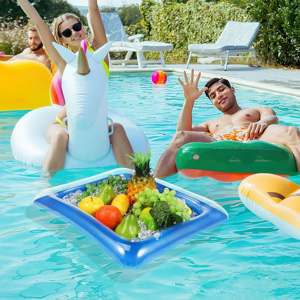 FUEENIRVA 2Ud Inflable Para Servir En Piscina Con Enfriador De Hielo Para Eventos
