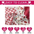 thumbnail image 2 of Romantic Valentines Day Pink Plaid Red Roses Love Hearts Tablecloth Cloth Round Washable Table Covers for Indoor Outdoor Dining Table Home Party Decorations 60x60 Inch, 2 of 6