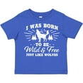 thumbnail image 3 of Inktastic I Was Born to Be Wild and Free with Wolf and Mountains Boys or Girls Toddler T-Shirt, 3 of 5